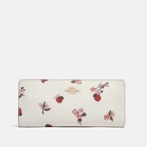 NWT Coach Wallet White Floral Theme w Ladybugs